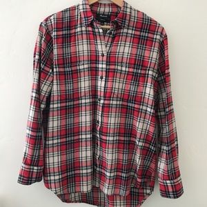 Made well oversized plaid flannel shirt, size S